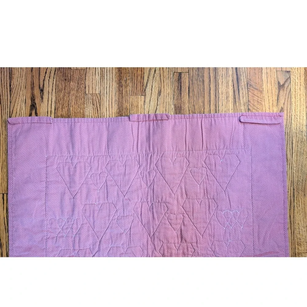 Vintage Style Quilted Heart Wall Hanging Pink Blue Floral Nursery Decor 28x28